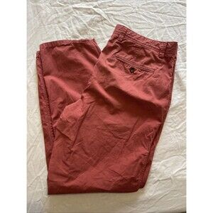 Banana Republic Mens Pants Burgundy Aiden Chino Straight Cotton Pockets 35x32